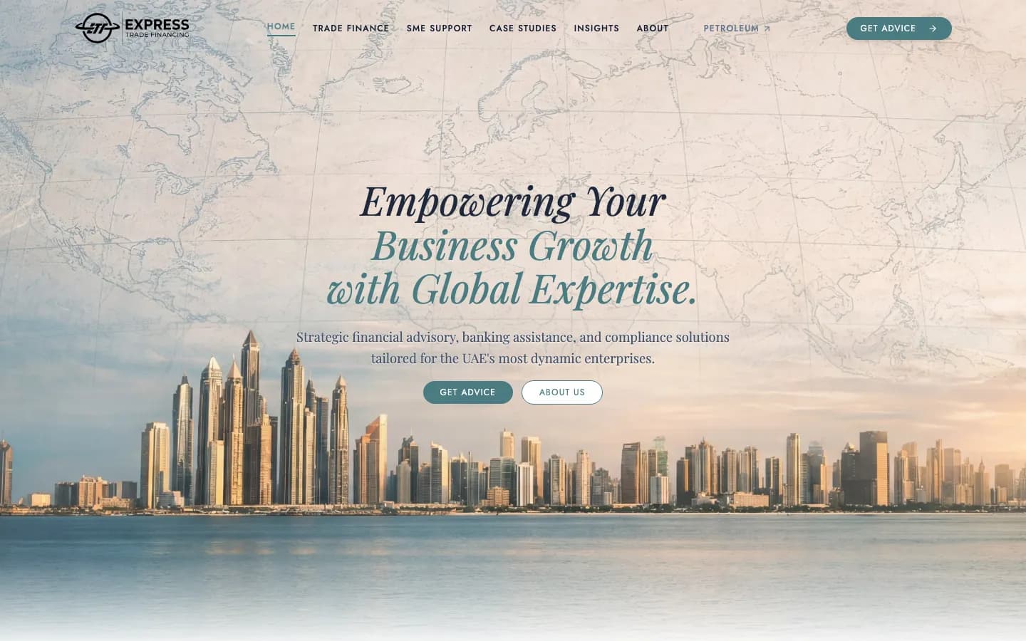 Express Trade Financing — A trust-first homepage that balances institutional weight with an approachable route to enquiry.
