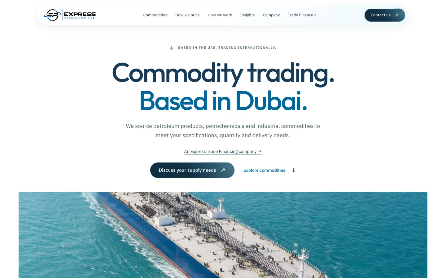 Express Petroleum — A product-first homepage for an independent petroleum and commodity trader.