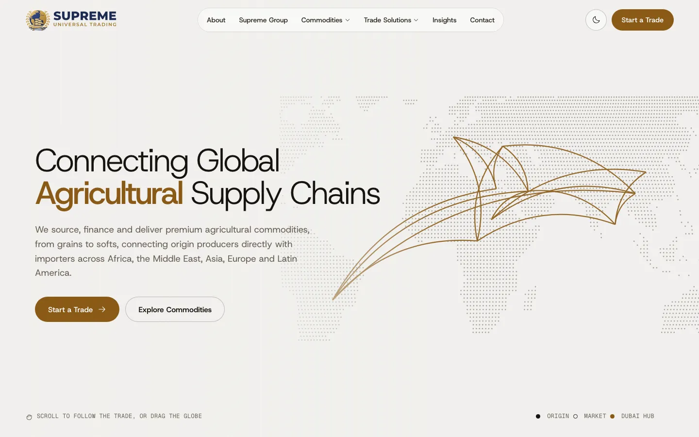 Supreme Universal Trading website preview