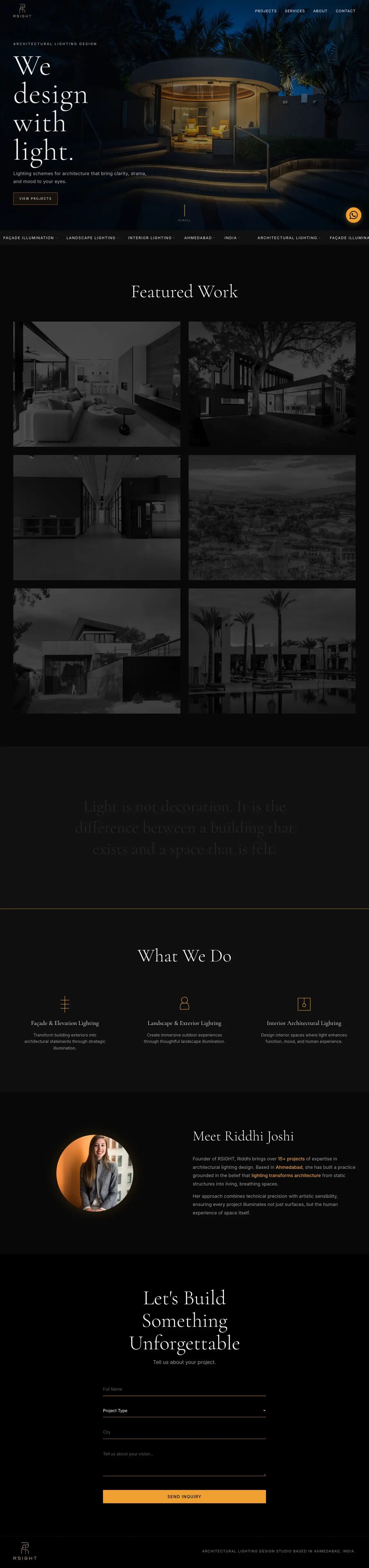 RSiGHT Architectural Lighting website: curate, don’t catalogue